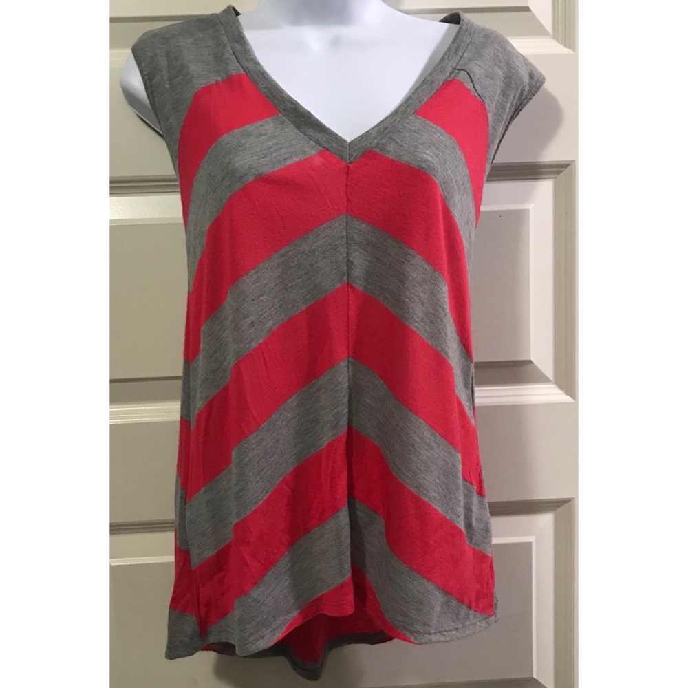 Bella D striped Top pink gray size XS